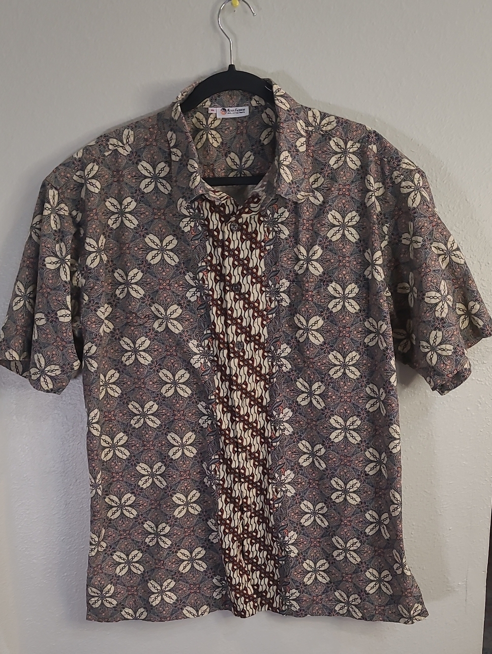Keris Fashion 100% Cotyon Men's Short-Sleeve Patterned Shirt - Multicolor Sz XL